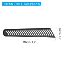 PATIKIL PP Safety Knife Cover Sleeves for 8" Bread Knife, 2 Pack Knives Edge Guard Blade Protector Universal Knife Sheath for Kitchen, Black