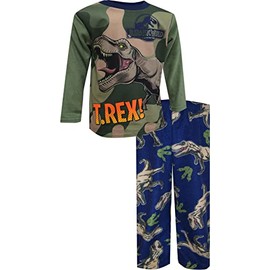 Centric Brands Boys Jurassic World T-Rex Fleece Pajama (8) Blue