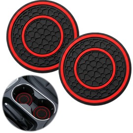 2PCS Car Cup Holder Coaster, 2.75 Inch Anti-Slip Shockproof Car Coasters for Cup Holders, Universal Vehicle Car Accessories Interior Insert Mats for Most Cars, Truck