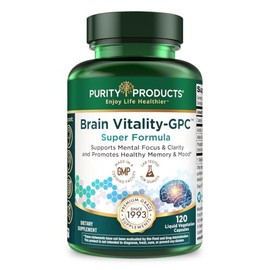 Brain Vitality-GPC (Acetyl L-Carnitine) Super Formula by Purity Products - 120 Capsules by Purity Products                                            