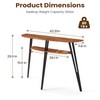 Half Moon Table for Entryway, Narrow Console Table with Shelf