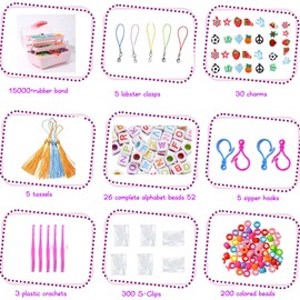 JYBNB 16000+Rubber Band Bracelet Kit, 30 Colors Rubber Bands Refill Loom Set, Loom Bands Kit,Friendship Bracelet Creativity Birthday Gift