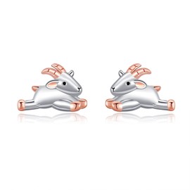 DAYLINLOVE Goat Stud Earrings 925 Sterling Silver Farm Goat Earring Cute Animal Jewellery Gifts for Women Goat Lovers, Sterling Silver, No Gemstone
