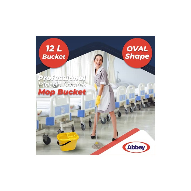 Abbey 12 litre plastic socket mop bucket Red WQ12RE10L