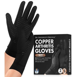 Dr. Frederick's Original Copper Full Finger Comfort Gloves - 2 Gloves - Great for Typing and Everyday Activities - Small