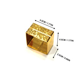 Climple Napkin Rings Set of 6 - Gold Square Napkin Rings Holder Buckles for Banquet, Wedding Party, Feast, Holiday, Thanksgiving, Christmas Table Decorations