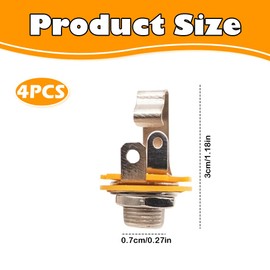 4 1/4 inch mono guitar input sockets 6.35mm TS panel mounting sockets with washers and nuts Welding type Heavy duty 1/4 "stereo sockets suitable for guitars, bass, speakers, foot switches, audio ampli