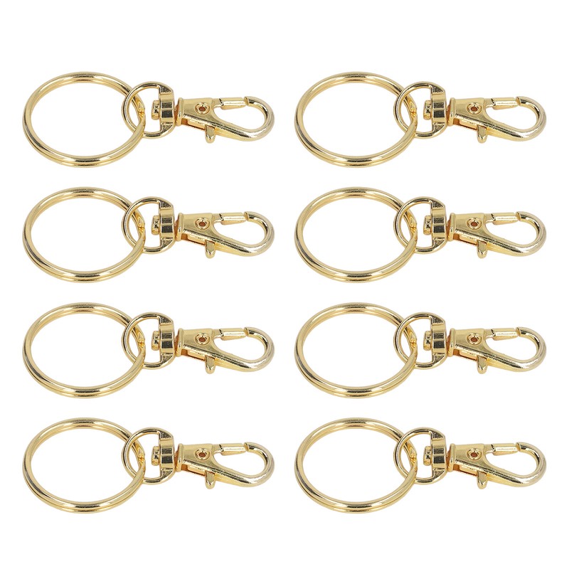 100PCS Gold Lobster Claw Clasp with Key Rings Rustproof Metal