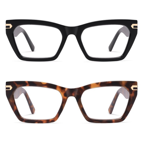 AMOMOMA Oversized Cat eye Reading Glasses for Women,Men Blue Light