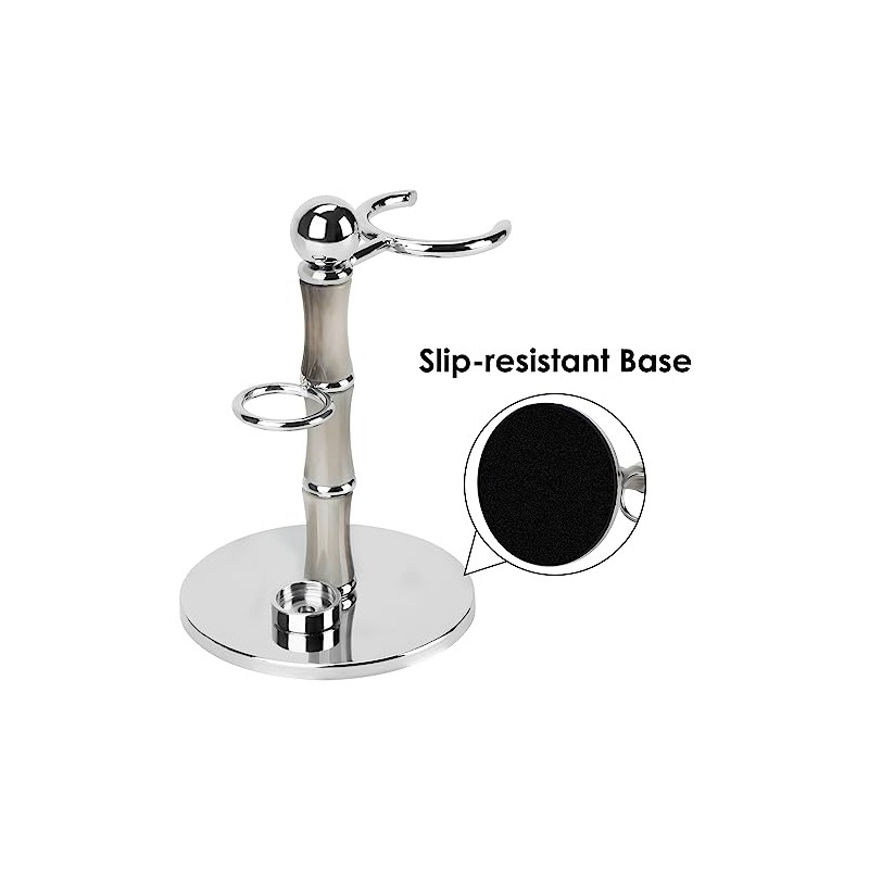 Linkidea Safety Razor & Shaving Brush Stand, Non-Slip Base, Bamboo-Style