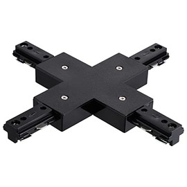 LEONLITE H Track X Connector, H Type Single Circuit 3-Wire-1 Track Lighting Kit, UL Listed, Flame Retardant Material, for H Track System, 5 Years Warranty, Black