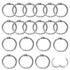 Pack of 20 Book Rings Ring Binder 25 mm Binder Rings Books Rings Binder Rings Metal Book Binding Rings for Scrapbook, Album, Memo Tray, Crafts, Key Rings (Silver)