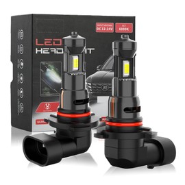 LCKICOO 9005/HB3 Fog Light Bulbs, Front Fog Lamps, 30000LM Super Bright, 6500K Cool White, DRL Light, 9005/HB3 Powersports Bulbs,1:1 Size, 12 CSP LED Chips, Plug and Play, Pack of 2