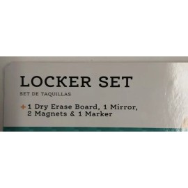 Pen & Gear 5 Piece Locker Set W/Mirror, Dry Erase Board 2 Magnets & Marker BNIP!