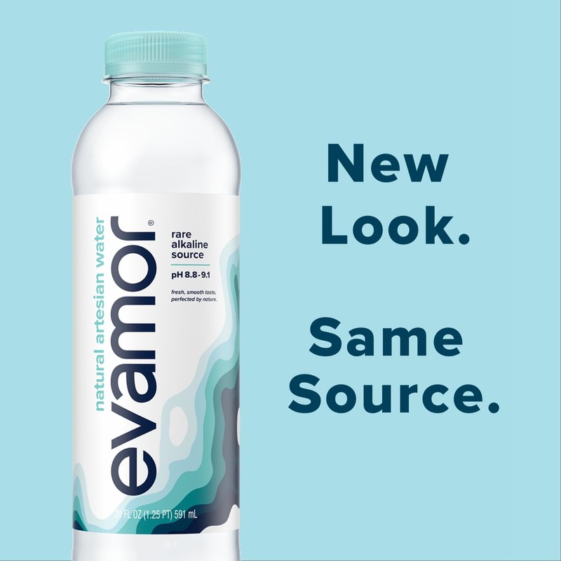 EVAMOR Artesian Bottled Water - Single Source, Naturally Alkaline and