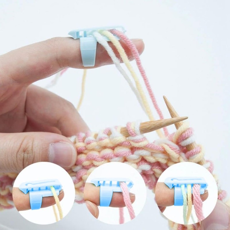 Pack of 4 Knitting Thimbles Thread Guide, Crochet Rings Finger