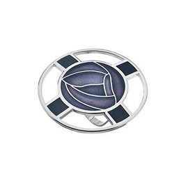 Scarf Ring - Enamel Mackintosh Rose and Lattice Purple