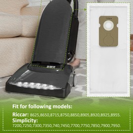 GULUANT 6 Pack Replacement Vacuum Bag for Riccar 8900 8955 8850 8650 8950 8925 8920 8625 2000 4000 for Simplicity 7700 7750 7850 7000 Series 7200 7250 7300 7350 7400 7450 7900 7950 Vacuum Models