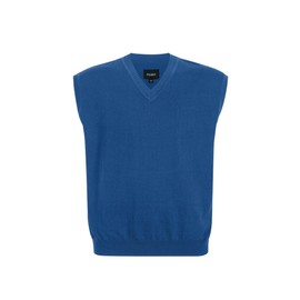 Krumba Men's Jumper Vest for Plus Size: High Large V Neck Back Sleeveless Cotton Sweater Vest, royal, 4XL