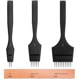 Removable Circle Leather Hole Punch  Head Replaceable Pricking Iron Chisel DIY Leather Tools Professional Leather Working Tool 2nd Gen 4mm-(2+6) - Color: 2G 3.85mm-(2+4+6)