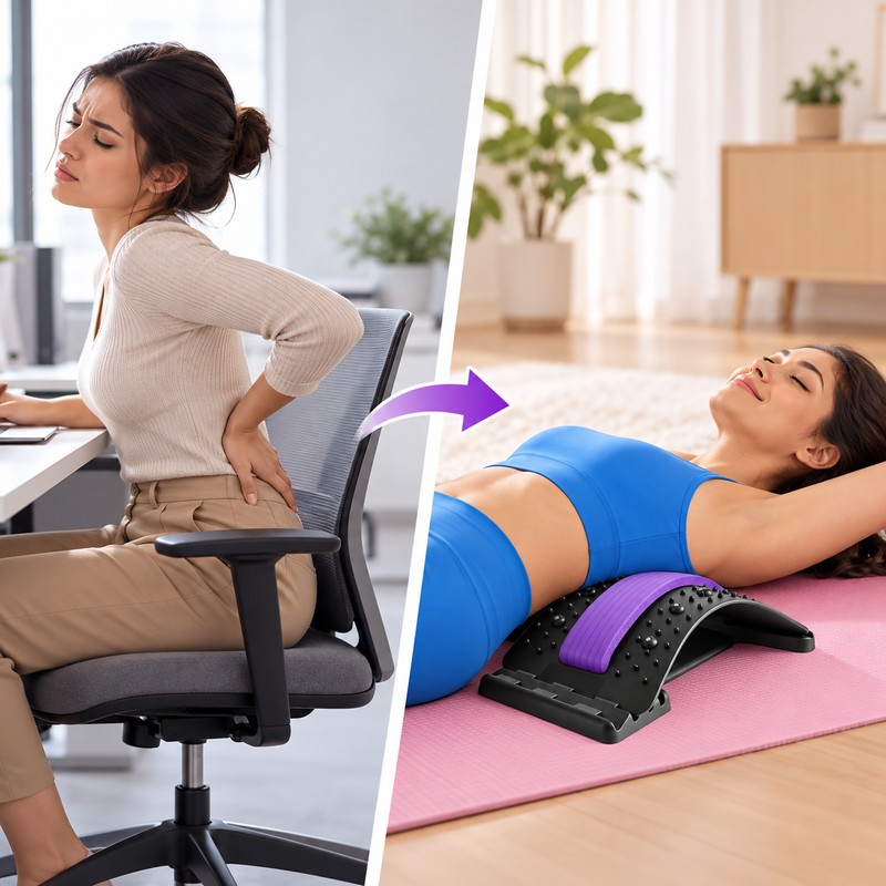 4-Level Back Stretcher Lumbar Support Board – Adjustable Arch Stretching