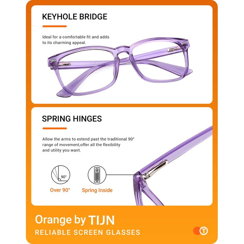 TIJN Blue Light Blocking Glasses for Women Men Clear Frame