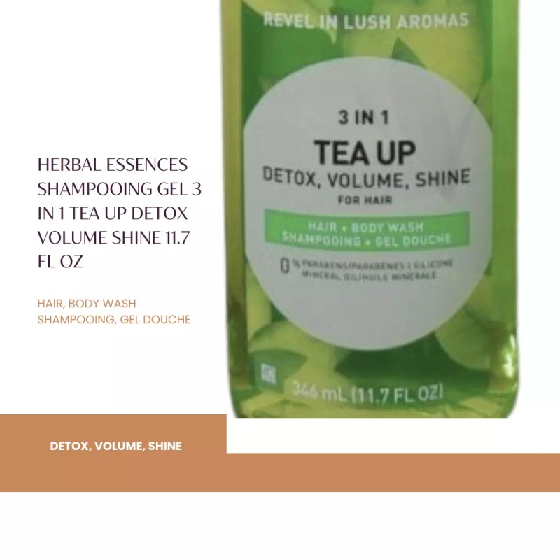 Herbal Essences Tea Up Detox Shampoo Gel: Revitalizing 3-In-1 Formula
