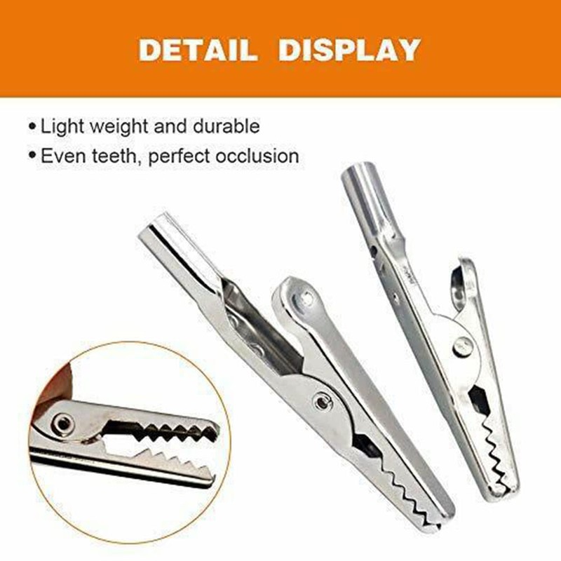 50 PCS Metal Alligator Clips 52mm Electrical Test Clamps (50