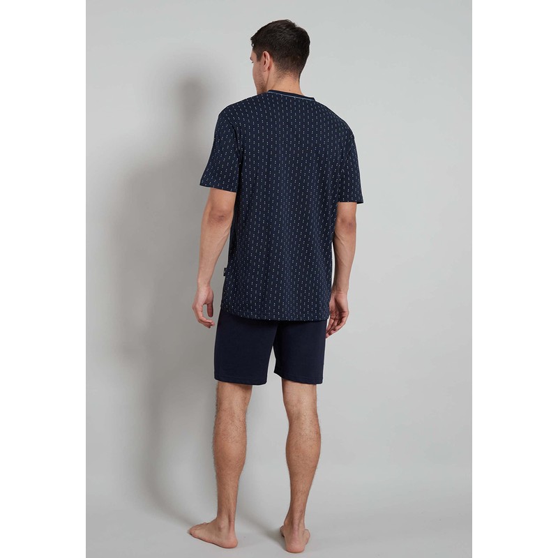 Götzburg Men's Short Pyjamas, 100% Natural Cotton - navy Not