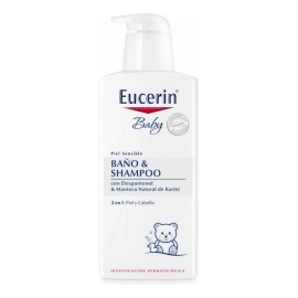 Eucerin Baby Shampoo & Baño 2 en 1 con Dexpantenol y Karité Natural – 400ml | Hipoalergénico, Sin Parabenos, Uso Diario para Bebés