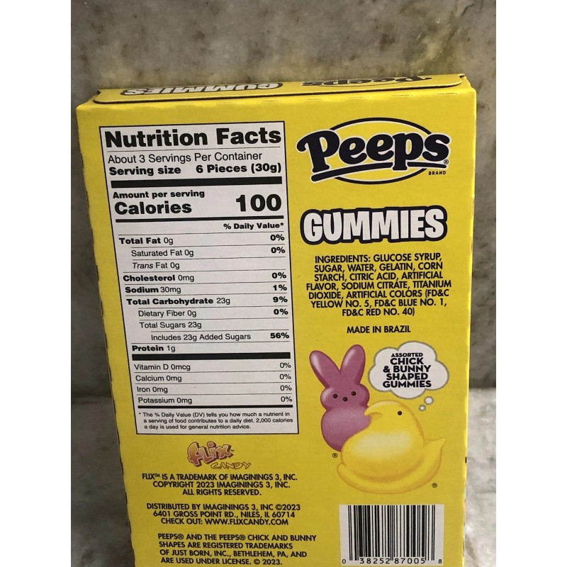 Peeps Mashmallow Gummies 3 oz/85gm-New-Ea