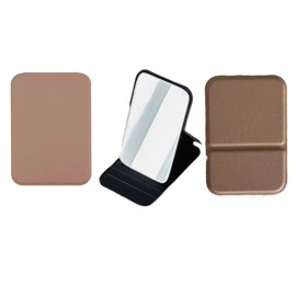 zaoalife 3Pcs Folding Compact Mirror,Pocket Mirror Square Hand Mirror,PU Leather Mirror with Adjustable Stand,Portable Vanity Mirror Mini Mirror for Travel Makeup