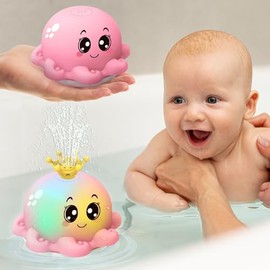 FRANCISCO Juguetes de Baño, Juguetes de baño para Bebe, Ballenas Burbujas para Baño, Juguetes para Bañera, Juguetes de Agua para Niño, Juguetes de Baño para Jugar,Juguetes de Agua o Tina (Rosa)
