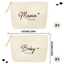Lets Joy Pack of 2 Mum Cosmetic Bag Cosmetic Bag for Mum, Gifts to Become Mum, Portable Travel Bag Cosmetic Bag Gift for Best Mum in the Whole World, Baby Shower Gifts, a