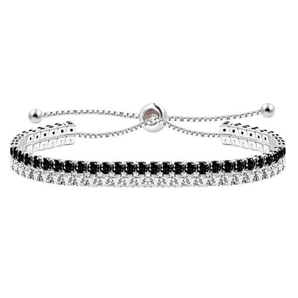 Vera Glam Adjustable Tennis Bracelet | Women's Double Row Colorful