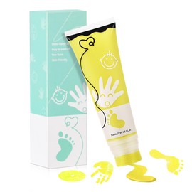 TOGOU2S Baby Safe Paint for Handprints, Non Toxic & Acid-Free Baby Hand and Footprint Kit, Sponge Head Design, Easy to Colour and Wash, DIY Greeting Cards for a Special Holiday 75ml/Tube (Yellow)