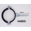 SKIR'CO Black Rubber Coated Pipe Clamps for 75-80mm Pipe Wall