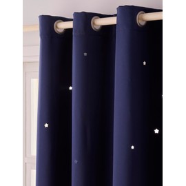 Vertbaudet Blackout Curtain with Cut-Out Stars Navy 135 x 180 cm