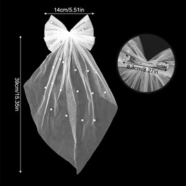 Tinoaly Bride to Be Veil, White Bow Bachelorette Veil Wedding Accessory for Bridal Shower Engagement Bachelorette Party Bride to Be Gift