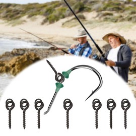 dafuhao 50 Pcs Hook Stops Rubber Shank Beads with 10 Pcs Fishing Bait Screws, Hook Stops Carp for Fishing