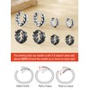 FaithHeart 925 Sterling Silver Black Hoop Earrings for Women, Hypoallergenic