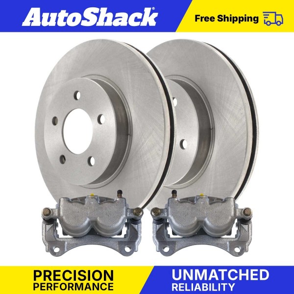 Auto Shack Front Disc Brake Rotors and Caliper Set for