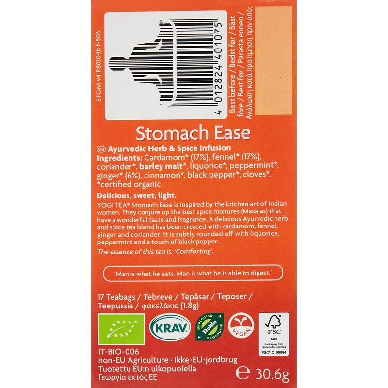 Yogi Tea Stomach Ease (1 box of 17 bags)