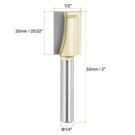 sourcing map Bottom Cleaning Router Bit 1/2" Diameter 1/4" Shank Carbide Tipped Cutter Surfacing Planing Router Bits for Woodworking Planing