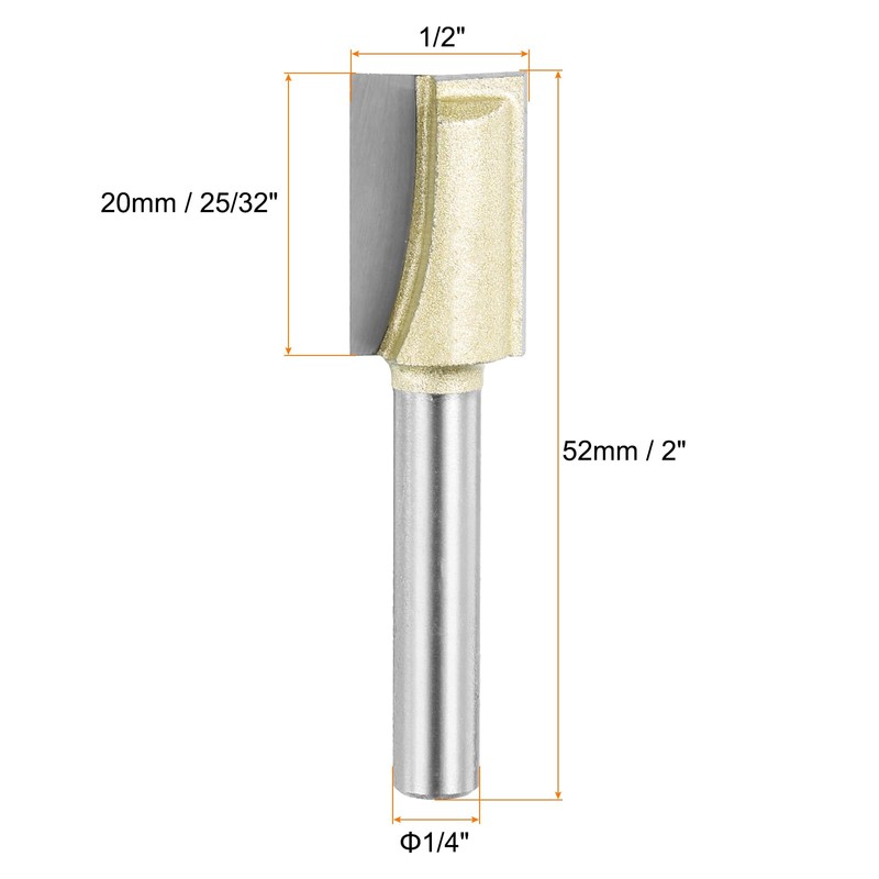 sourcing map Bottom Cleaning Router Bit 1/2" Diameter 1/4" Shank