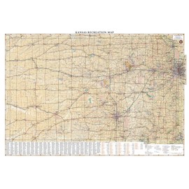 Benchmark Maps: Kansas Recreation Wall Map - 26 x 37 inches - Front Lamination