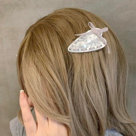 MISS MUMU Hair Accessories, Hair Clip, Ribbon Clip, Set of 1, Hair Ornament, Ribbon Pin, Hair Arrangement, Barrette, Hair Pin, For Women and Children, For Photography, Wedding, School, Party, Cute