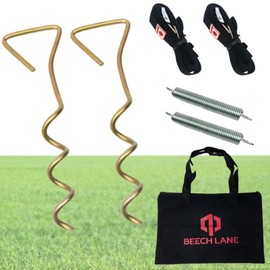 Beech Lane Heavy Duty Pre-Assembled RV Awning Anchor Kit, Sturdy Cam Buckles with Thick Straps, Durable Canvas Storage Bag, Steel Connection Points