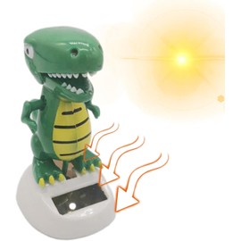 Green Solar Powered Dancing Dinosaur，Swinging Dancer Toy,No Battery Required,Desk and Dashboard Decor Home Decor Birthday Gifts Solar Power Kits Learning and Education，Car Bobble Head Dashboard