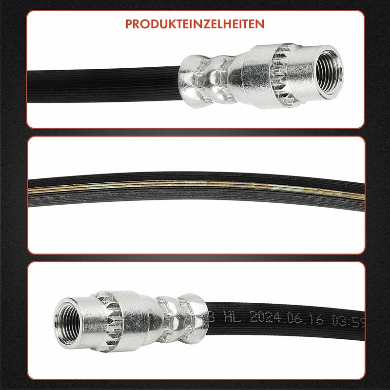 Frankberg 2 x Rear Brake Hose 285 mm Compatible with
